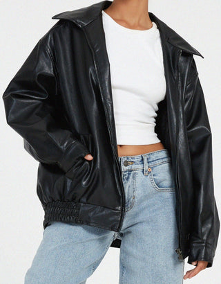 Meadow Classic Casual PU Leather Jacket