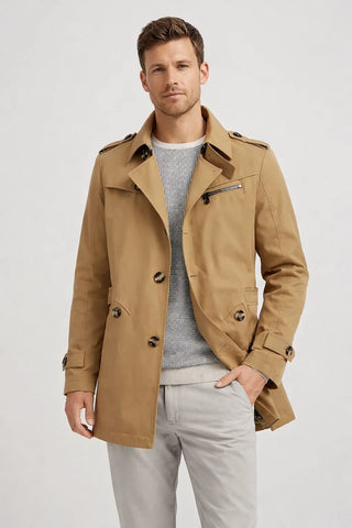 Classic Men's Lapel Collar Trench Coat
