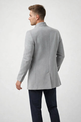 Minimalist Button Placket Men's Coat