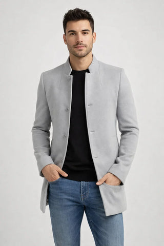Minimalist Button Placket Men's Coat
