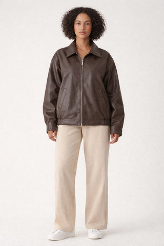 Meadow Classic Casual PU Leather Jacket