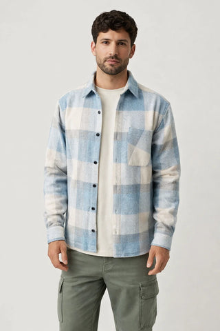 Men's Plaid Button-Up Shirt Jacket