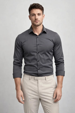 Slim Fit Non-Iron Wrinkle-Free Button-Up Shirt