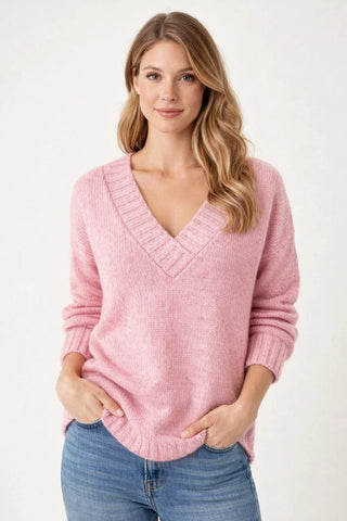 Orlena | Cozy Women's V-Neck Oversized Sweater | Soft Knitting Fabric for Comfortable | Versatile Style