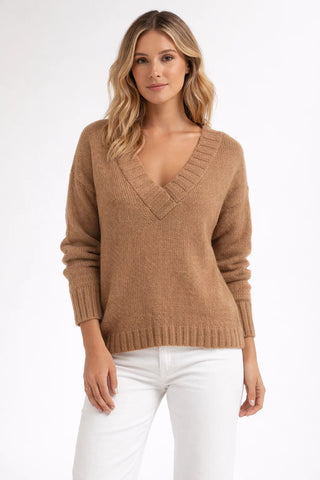 Orlena | Cozy Women's V-Neck Oversized Sweater | Soft Knitting Fabric for Comfortable | Versatile Style