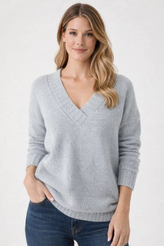 Orlena | Cozy Women's V-Neck Oversized Sweater | Soft Knitting Fabric for Comfortable | Versatile Style