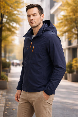 Men's Waterproof Full-Zip Hooded Jacket