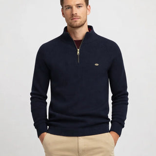 Men's Cotton Knit Half Zip Pullover Sweater