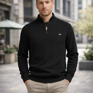 Men's Cotton Knit Half Zip Pullover Sweater